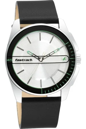 Fastrack Wear Your Look Quartz Analog Silver Dial Leather Strap Watch for Guys