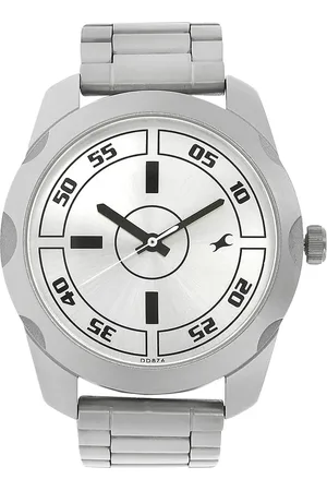 Fastrack Quartz Analog Silver Dial Stainless Steel Strap Watch for Guys