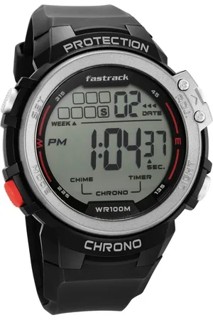 Fastrack Digital Dial Silicone Strap Watch For Guys