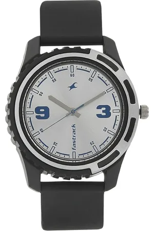 Fastrack Quartz Analog Silver Dial Plastic Strap Watch for Guys