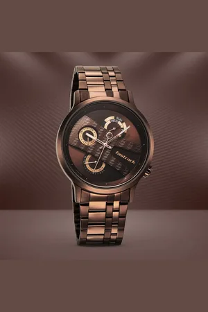 Fastrack Exuberant Quartz Multifunction Brown Dial Stainless Steel Strap Watch for Guys