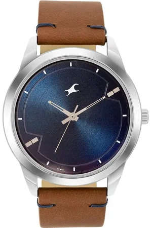 Fastrack Stunners Quartz Analog Blue dial Leather Strap Watch for Guys