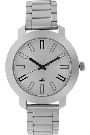 Fastrack Quartz Analog Silver Dial Stainless Steel Strap Watch for Guys