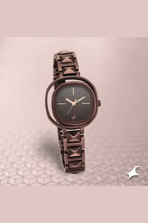 Fastrack Opulence Quartz Analog Brown Dial Metal Strap Watch for Girls