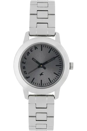 Fastrack Fundamentals Quartz Analog Grey Dial Stainless Steel Strap Watch for Girls