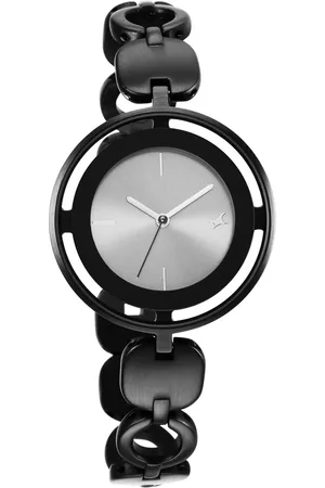 Fastrack Glitch Quartz Analog Grey Dial Metal Strap Watch for Girls