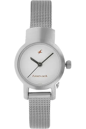 Fastrack Quartz Analog White Dial Metal Strap Watch for Girls