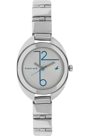 Fastrack Quartz Analog Silver Dial Stainless Steel Strap Watch for Girls