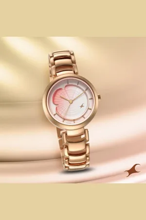 Fastrack Uptown Retreat Quartz Analog Pink Dial Metal Strap Watch for Girls