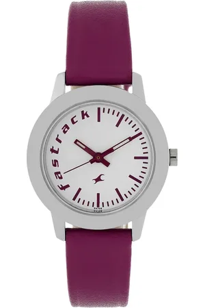 Fastrack Quartz Analog White Dial Leather Strap Watch for Girls