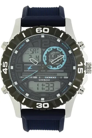 Fastrack Quartz Analog Digital Grey Dial Silicone Strap Watch for Guys