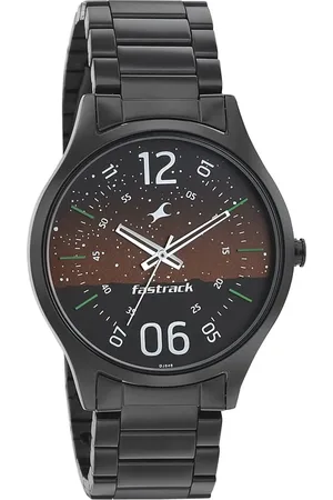 Fastrack Space Rover Quartz Analog Brown Dial Stainless Steel Strap Watch for Guys