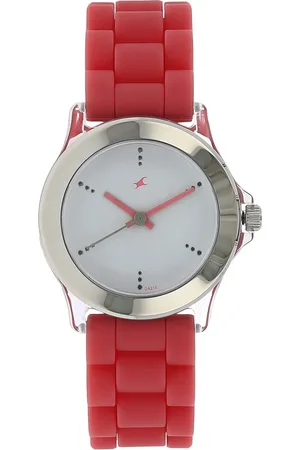 Fastrack Quartz Analog White Dial Plastic Strap Watch for Girls