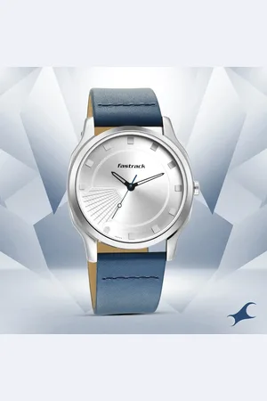 Fastrack Stunners Quartz Analog Silver Dial Leather Strap Watch for Guys