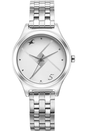 Fastrack Stunners Silver Dial Metal Strap Watch for Girls