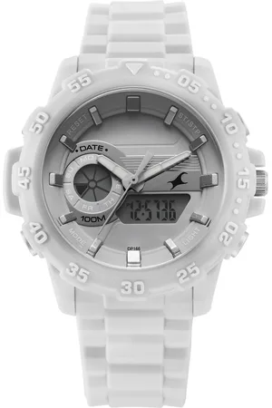 Fastrack Street line Quartz Analog Digital Grey Dial Silicone Strap Watch for Girls
