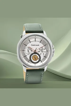 Fastrack Exuberant Quartz Multifunction White Dial Leather Strap Watch for Guys