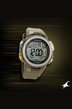Fastrack Digital Dial Green Silicone Strap Watch For Guys