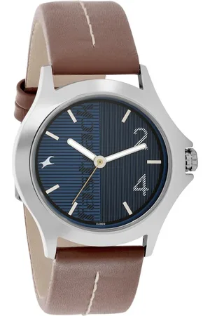Fastrack Quartz Analog Blue Dial Leather Strap Watch for Guys