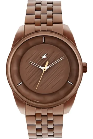 Fastrack Crush Quartz Analog Brown Dial Stainless Steel Strap Watch for Guys