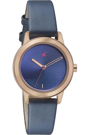 Fastrack Pulse Quartz Analog Blue Dial Leather Strap Watch for Girls