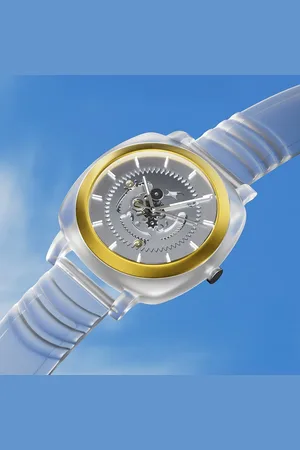 Fastrack Bare Quartz Analog Skeleton Unisex Watch With Grey Dial And Translucent Plastic Strap