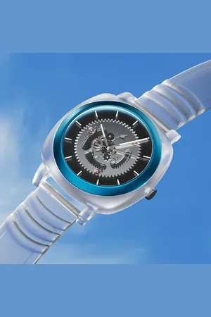 Fastrack Bare Quartz Analog Skeleton Unisex Watch With Anthracite Dial And Translucent Plastic Strap