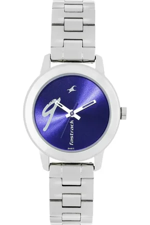 Fastrack Tropical Waters Quartz Analog Blue Dial Metal Strap Watch for Girls