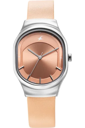 Fastrack Snob X Pink Dial Leather Strap Watch for Girls