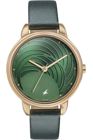 Fastrack Stunners Quartz Multifunction Green Dial Leather Strap Watch for Girls