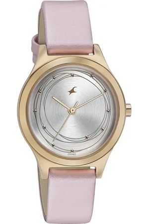 Fastrack Style Up Silver Dial Leather Strap Watch for Girls