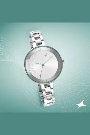 Fastrack Stunners Quartz Analog Silver Dial Metal Strap Watch for Girls