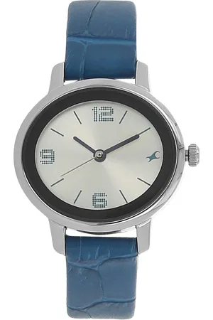 Fastrack Quartz Analog Silver Dial Leather Strap Watch for Girls