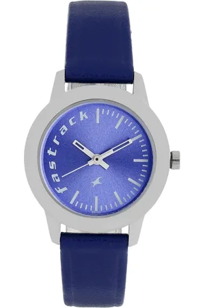 Fastrack Quartz Analog Blue Dial Leather Strap Watch for Girls