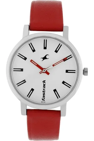 Fastrack Quartz Analog White Dial Leather Strap Watch for Girls