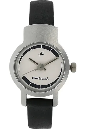 Fastrack Quartz Analog Silver Dial Leather Strap Watch for Girls