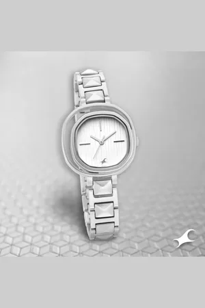 Fastrack Opulence Quartz Analog Silver Dial Metal Strap Watch for Girls