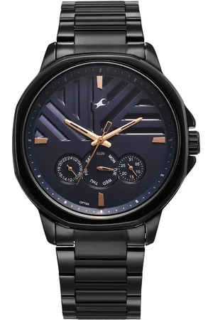 Fastrack Fleek Quartz Multifunction Blue Dial Stainless Steel Strap Watch for Guys
