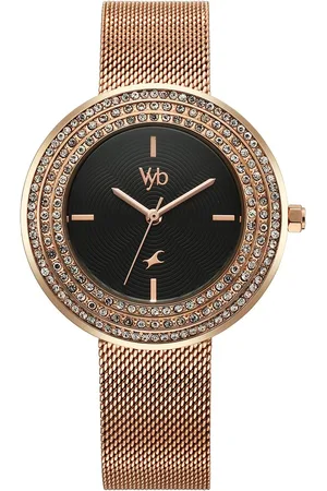 Fastrack Vyb Iconique Quartz Analog Dial Rose Gold Metal Strap Watch For Women