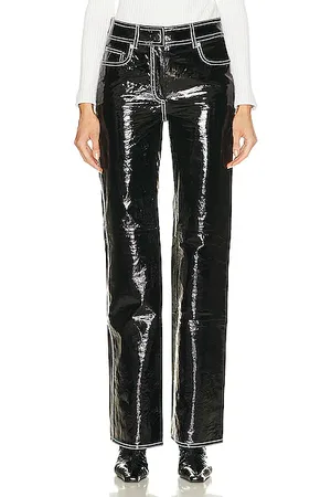 The latest collection of black leather trousers for women  FASHIOLAin