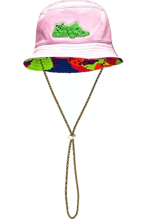 OFF-WHITE Reversible Logo Bucket Hat in Fuchsia