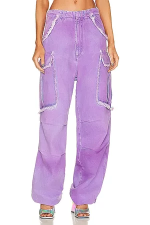 The Souled Store Purple Cotton Cargo Joggers
