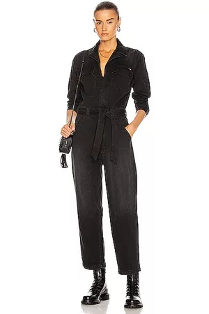 Mother Women Jumpsuits - The Belted Fixer Jumpsuit in Black