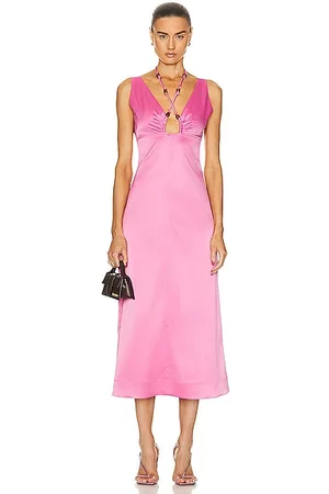 Ganni Women Halter Neck Dresses - Halter Dress in Pink