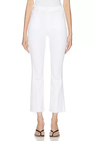 Mother Women The Hustler Patch Pocket Ankle Fray in White