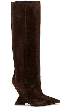 The Attico Women High Leg Boots - Cheope Tube Boot in Brown