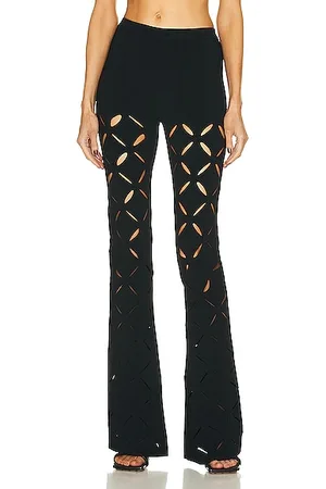 La Greca high-rise flared pants in pink - Versace