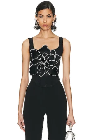 Buy LACY FLORAL-PRINT BLACK CORSET TOP for Women Online in India