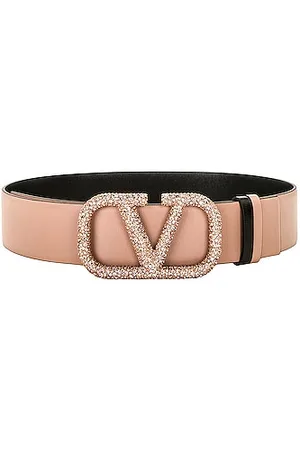 Valentino Garavani 20mm Vlogo Reversible Belt In Rose Couture