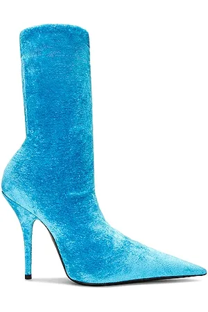 Balenciaga blue sales velvet boots